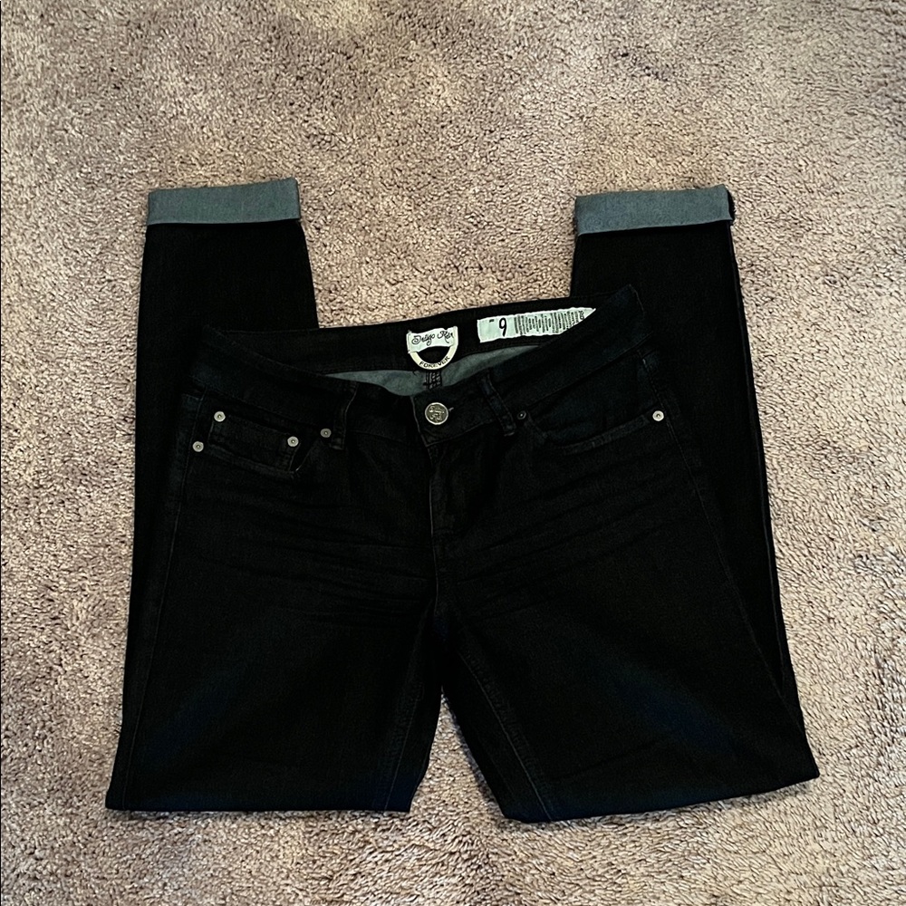 Indigo Rein Blue Ankle Jeans with Gray Accents